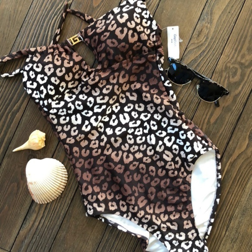 Gap NWT Animal print brn/beige one piece swimsuit